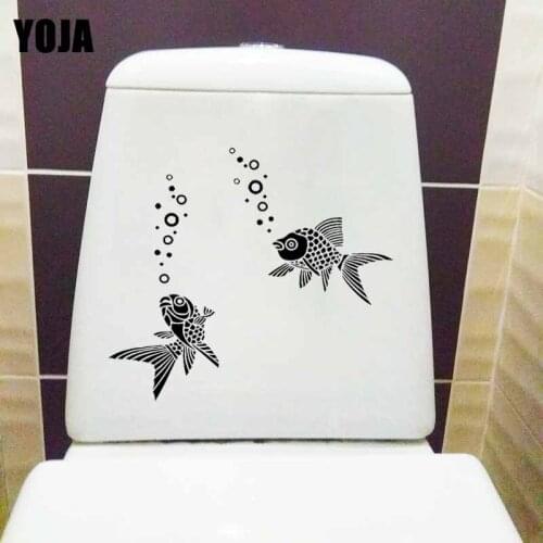 YOJA 24.1X22.1CM WC Toilet Decals Mural Room Design Art Sea Fish Ocean Wall Sticker Home Decor T5-0452