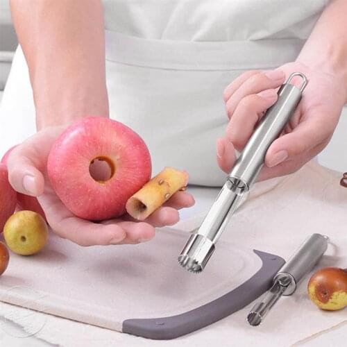1PCS Fruit Corer Stainless Steel Fruit Pitter Core Remover Apple Corer Fruit Seed Core Remover Apple Corer Seeder Slicer Knife