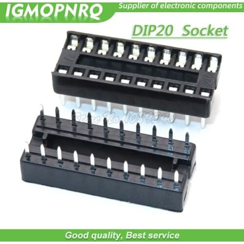 10pcs DIP-20 20pin pins DIP DIP20 Square hole IC Sockets Adaptor Solder Type Socket IGMOPNRQ