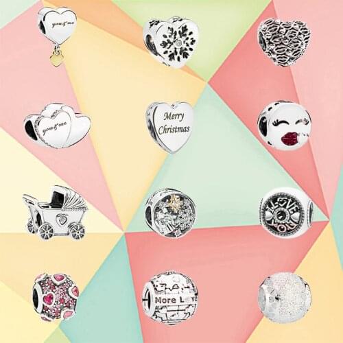 100% S925 Sterling Silver 1:1 Baby Cradle Charm Love And Kiss Heavenly Magical Charm For Diy European Womens Bracelet Jewelry