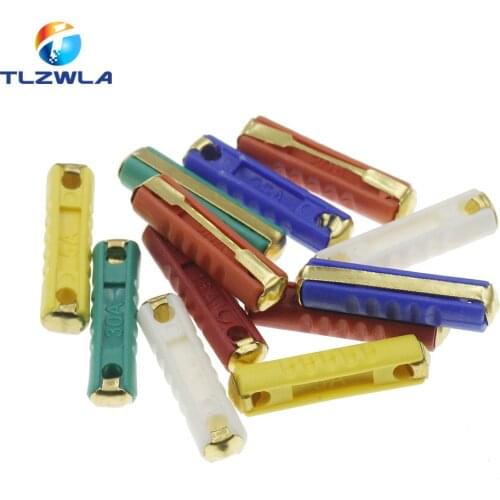 100PCS Cylindrical 32V Car Fuse Car Insurance Electric Wood Fuse Tube 5A 8A 16A 20A 25A 30A