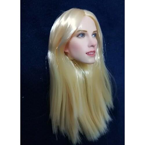 12" Female Figure Custom Europe America Girl Head Sculpt 1/6 Scale Lady Girl Jesse Gold Hair Model Toys Accessory Pale Color