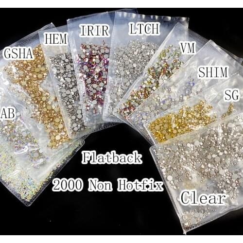 Multi-size Glass Nail Rhinestones For Nails Art Decorations Crystals Strass Charms Partition Mixed Size Rhinestone Set