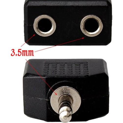 3.5mm Audio Stereo Splitter Adapter Plug to 2 Female Jack for Earphone Headset JR Deals
