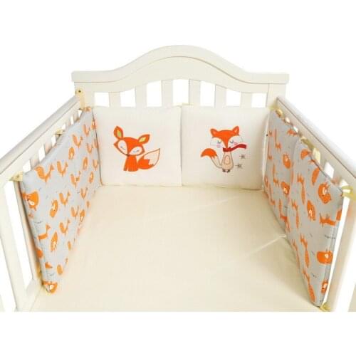 6pcs 30*30cm fox Newborn Kids Room Decoration Baby Bed Bumper Childrens Bed Protector Room Decor