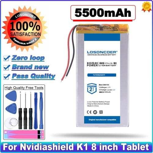 LOSONCOER 5500mAh High Capacity For Nvidia Shield k1 Battery for Nvidiashield K1 8 inch Tablet PC Batteries