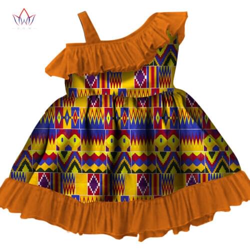 New Fashion Africa Children Clothing Dashiki Cute Girls Dresses Bazin Ruffles African traditional clothing WYT120