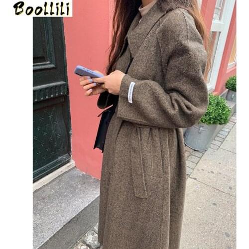 Boollili Spring Autumn Coat Women Clothes 2020 Korean Elegant Women Coat Double-sided Wool Coat Women Manteau Femme Casaco