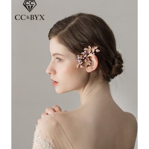CC engagement jewelry hair combs crown hairgrips bridal wedding accessories small design crystal leaf shape rhinestone diy O373