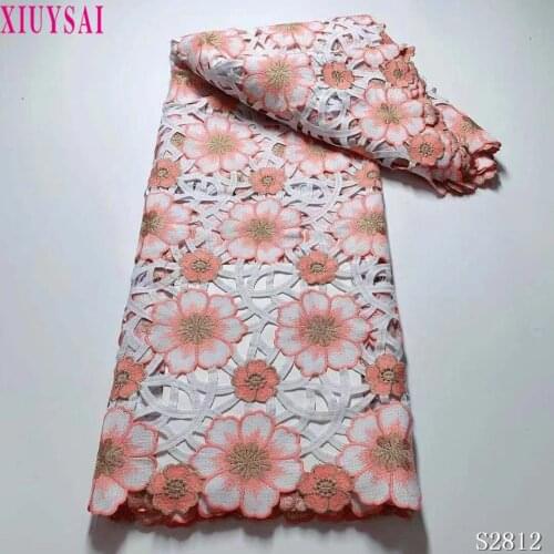 Guipure Lace Fabric 2021 High Quality African French Lace Fabric Nigerian Water Soluble Lace Fabric For Party Material