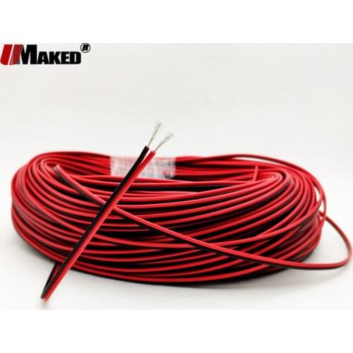 10M 50M led cable 24AWG 26AWG 2pin Tinned copper Red Black 300V PVC insulated UL2468 Electronic Wire LED strips extend cables