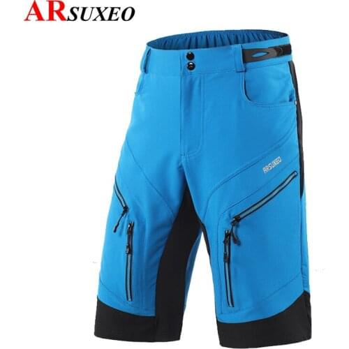 Mens Cycling Shorts Loose Fit Downhill Road MTB Mountain Bike Shorts Outdoor Sport Bicycle Riding Short Pants Water Repellent