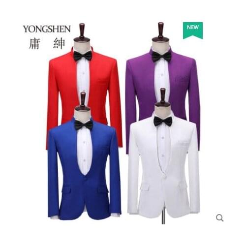 Stand collar men suit set with pants singer mens wedding suits stage new arrival slim formal dress mens groom suit + pant B266