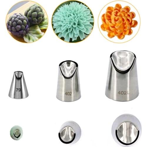 Lot 3pc/set #79#402#402L Chrysanthemum Icing Piping Pastry Nozzles Tip Kitchen Gadget Baking Accessories Making Cake Decoration