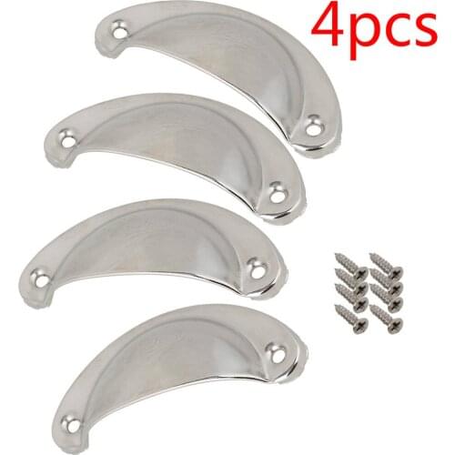 Pack Of 4 83x35mm Semicircle Silver Color Iron Vintage Cupboard Cabinet Drawer Pull Knobs Handle With Smooth Surface