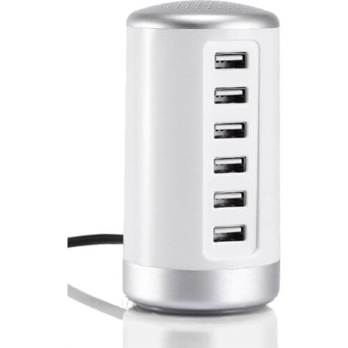 Multi 6 USB Port Desktop Charger Rapid Tower Charging Station Power Adapter 30W Multi 6 Port USB Type C PD Charger Charging