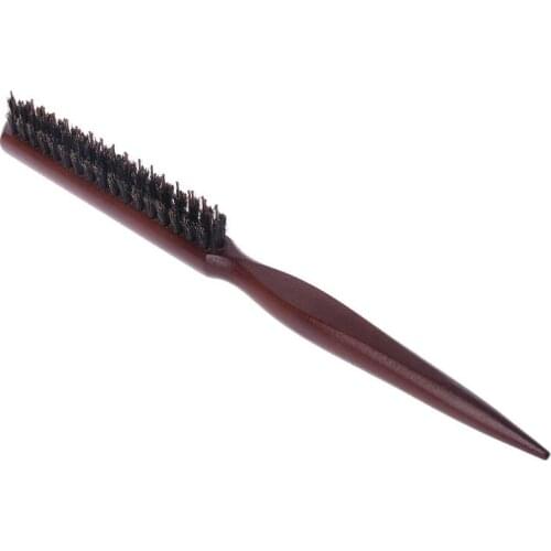 New Salon Comb Hair Teasing Brush Wooden Handle Back Comb Natural Boar Bristle