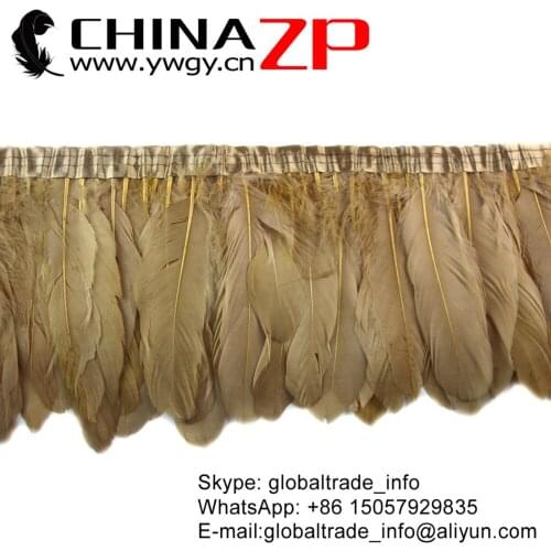Wholesale in CHINAZP Factory 10yards/lot Gergous and Graceful Dyed Brown Goose Feathers Trim