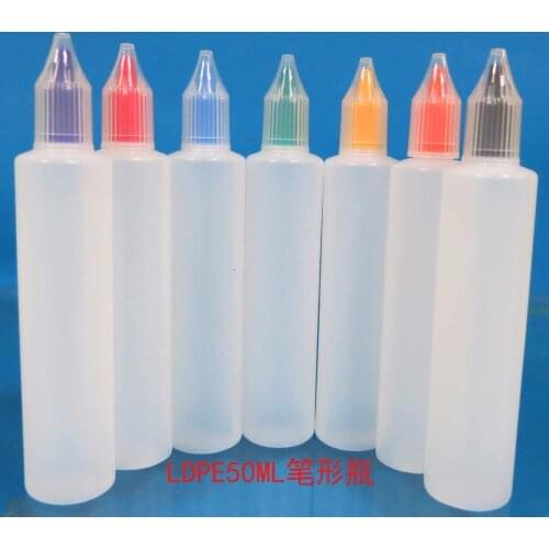 PE plastic bottle squeeze bottle 50ml unicorn pen shape use to stock and dispense for most liquid 1000pcs/lot