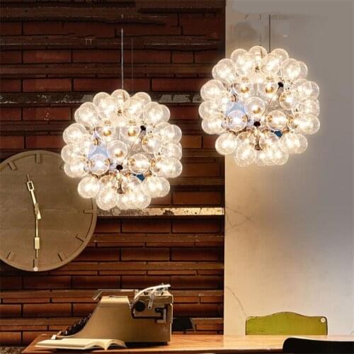 Taraxacum 88 Suspension Nordic chrome light Mirror chrome light Glass Ball Lights Kitchen bar decor geometric pendant light