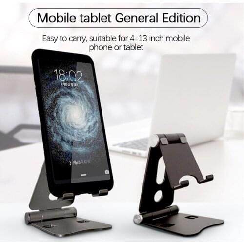 Mini Portable Desktop Aluminum Alloy Double Folding Mobile Phone Tablet Stand Desktop Live Support For IPhone 8 11X XS 12 Pro