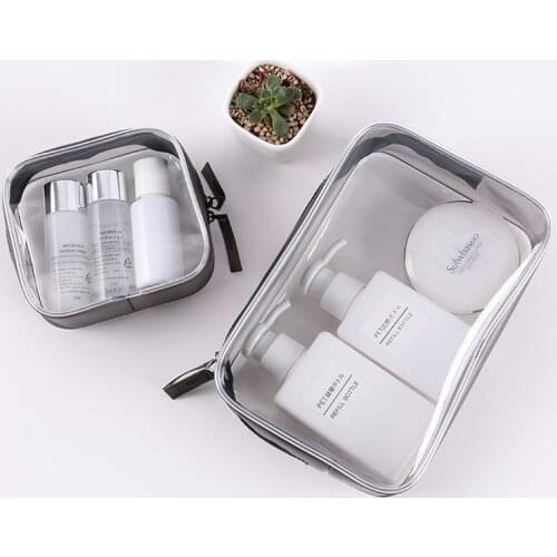 1 PCS Transparent cosmetic bag mens cosmetic bag female large cosmetic bag travel zipper cosmetic case PVC mens cosmetic bag