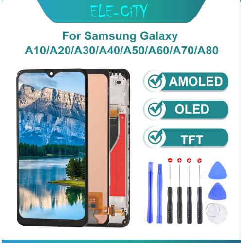 For Samsung Galaxy A10 SM-A105 A105FN Touch Screen Display For A20 A30 A40 A50 A60 A70 With Frame Digitizer Assembly Replacement