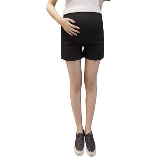 2018 Pure Cotton High-waisted Maternity Shorts Maternity Clothes Shorts for Pregnant Women Pregnant Women Denim Shorts Summer