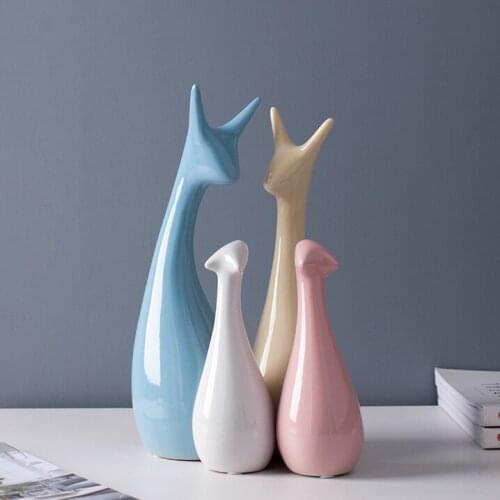 Nordic Home Decoration Abstract Fawn Home Living Room Decoration 4 Pieces Ornaments Office Desktop Decoration Bedroom Decoration