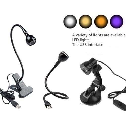 Sucker/Clip Holder USB power Led desk lamp Flexible Table Lamp bedside lamp Book light for the bedroom living room home decorat