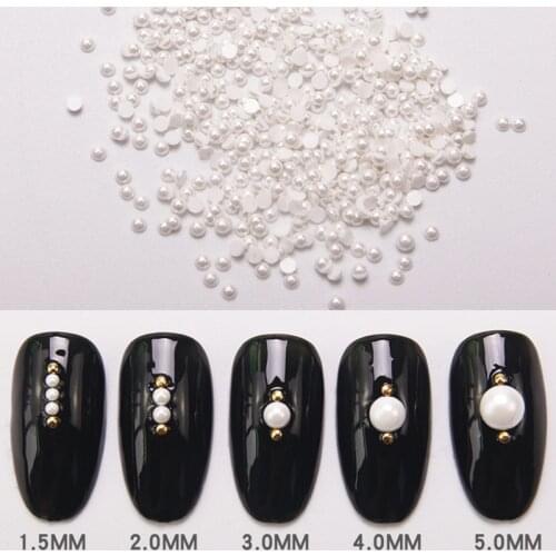 HNUIX Pearl Rhinestone Nail Decorations New Arrive Pearls for Nails Acrylic Nail Supplies 3D Acrylic Nail Art Nailart Jewelry
