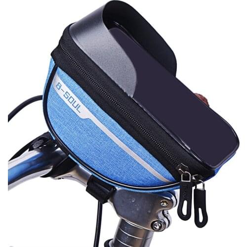 Cycling Bicycle Head Tube Handlebar Mobile Phone Bag Case Holder Screen Mobile Phone Mount Bags Front Case Riding Accessories