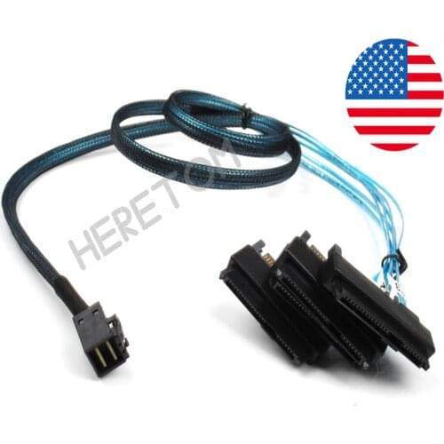 Internal Mini SAS SATA Cable SFF-8643 To 4 SFF-8482 29pin HD connector with SAS 15pin Power Port 12GB/S Cable