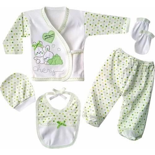 Webombinoo Bunny 5-Piece Organic Baby Hospital Outfit Set