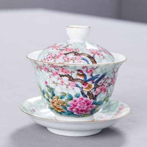 NEWYEARNEW Cermic Tureen Chinese Teaware Tea Set Kung Fu Accessories Business Gift Home Furnishing Ornaments Office Essential