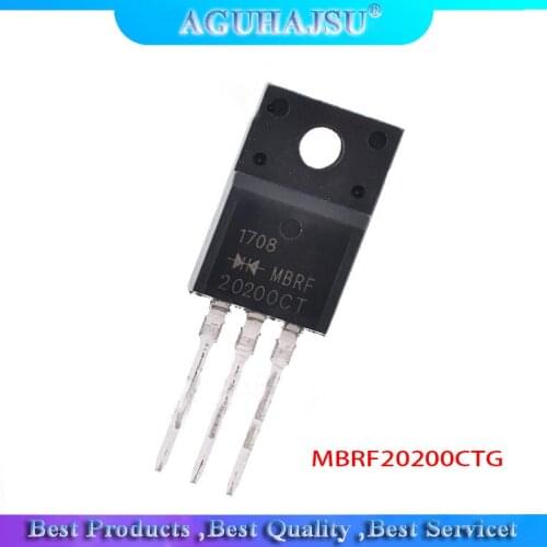 10pcs MBRF20200CTG MBRF20200CT MBRF20200 20200CTG B20200G 20A/200V TO-220F Schottky diode