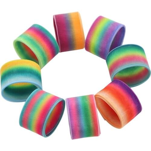 10 Yards/Roll 2.5cm Rainbow Chiffon Translucent Ribbon Creative DIY Gift Packaging Gauze Apparel Hair Accessories Ribbon