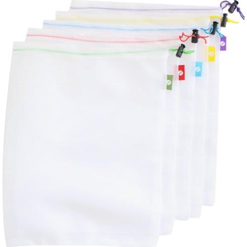 5PCS Multipurpose Mesh Cloth Green Bundle Pocket Fruit and Vegetable Mesh Polyester Storage Bag Store Small Items Half Round