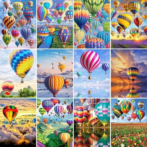 5D Diy Diamond Painting Hot Air Balloon Landscape Diamond Embroidery Square/Round Mosaic Rhinestone Cross Stitch Home Decoration