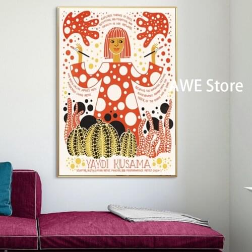 Abstract Artworks Women in Art Yayoi Kusama Poster Canvas Print Home Decor Wall Art Decor No Frame