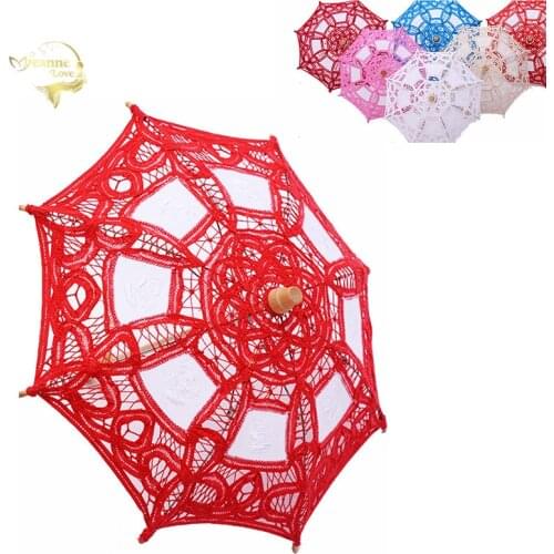 White Lace Bridal Umbrella Flower Girl Little Sun Umbrella For Wedding Bride Lace Umbrella Parasol For Kids Sombrilla Vintage