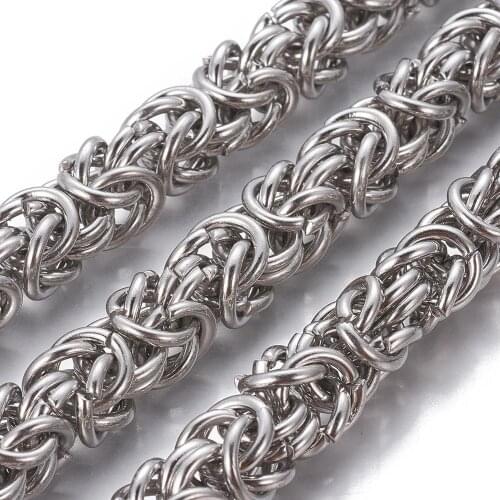 1m 304 Stainless Steel Byzantine Chains Unwelded Links chains 6/8/11mm for Bracelet Necklace DIY Making Jewelry Findings
