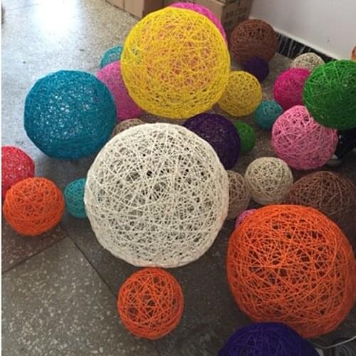 3/4/5/6/7/8cm Artificial Straw Ball For Birthday Party Wedding Decoration Rattan ball Christmas Decor Home Ornament Supplies