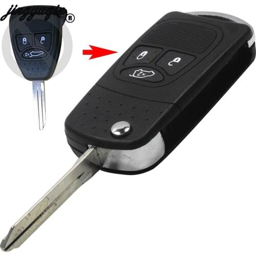 Jingyuqin 5pcs/lot New Remote Folding Flip Key Shell Cover For Chrysler Sebring For Dodge Avenger Nitro For Jeep Fob