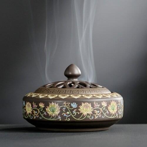 Ceramic Cloisonne incense burner crafts ornaments incense Enamel Eenser creative home Decor sandalwood incense