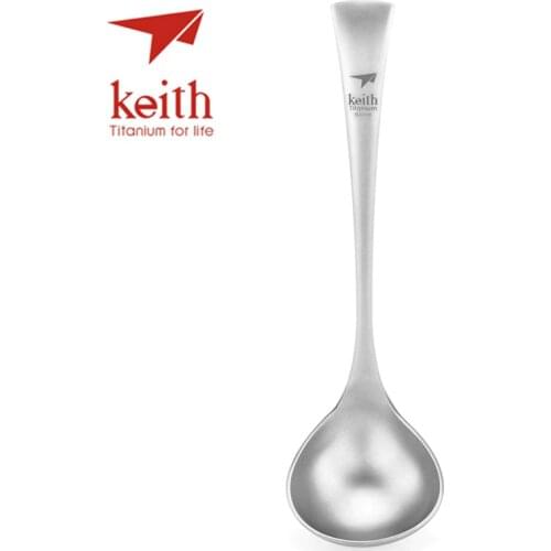 Keith Titanium Soup Spoon New Thicken Outdoor Camping Hiking Travel Spoon Dinner Tableware