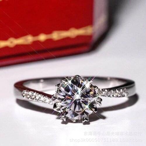 Solid PT950 platinum 1CT Natural Moissanite Wedding Ring For Women Brlliant Quality Last Forever