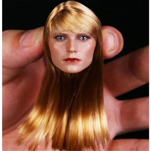1/6 Scale Female Brown Hair Head Sculpts Gwyneth Paltrow Pepper Potts Head Carving Model For 12 '' Action Figure Body DIY