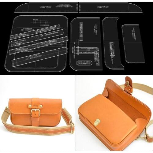 Fashion Ladys Leather Shoulder Bag Transparent Acrylic Template Sewing Cutting Stencil Acrylic Pattern DIY Sewing Mold Supplies