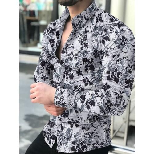 Mens shirt for men clothing social male Blouse Hawaiian long sleeve cardigan blouses and button up Luxury man wholesale 2021